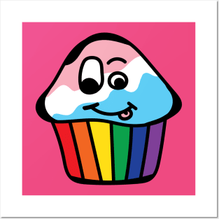 Trans Pride Rainbow Cupcake Posters and Art